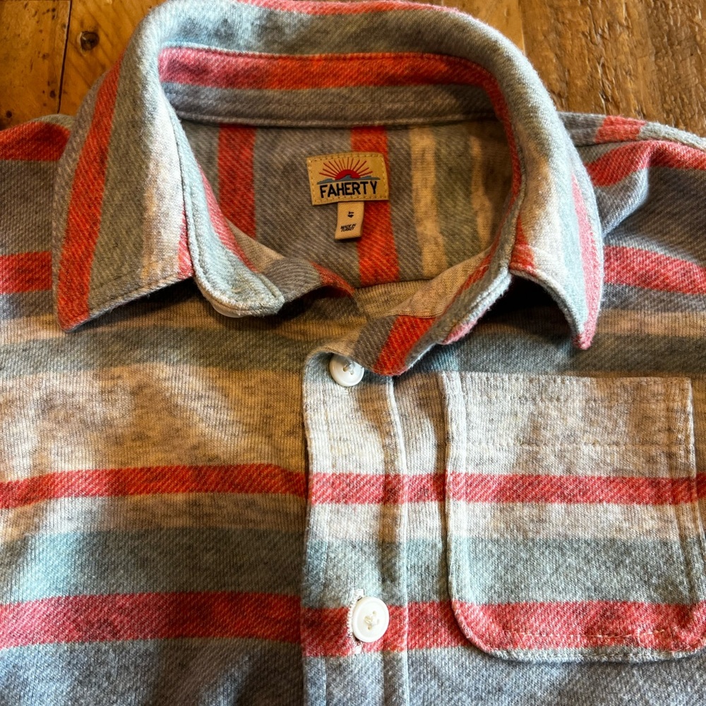 Faherty Legend Kids Striped Button-Down Shirt | Size 4T | Super Soft ✨ GIFT